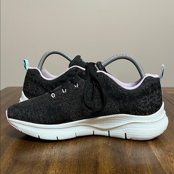 Sketchers Arch Fit Air Cooled Comfy Wave Womens Size 8.5 Black Lavender - Picture 8 of 14